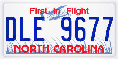 NC license plate DLE9677