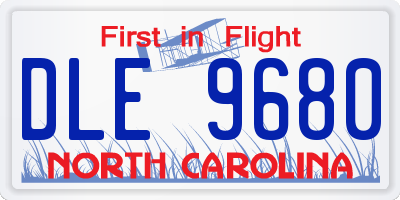NC license plate DLE9680