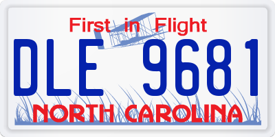 NC license plate DLE9681