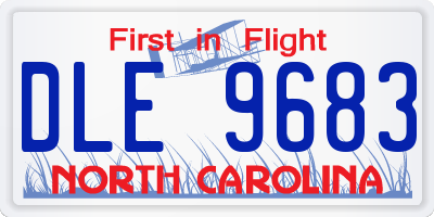 NC license plate DLE9683