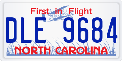 NC license plate DLE9684