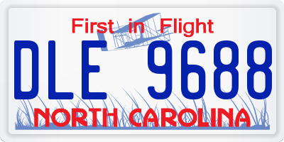 NC license plate DLE9688
