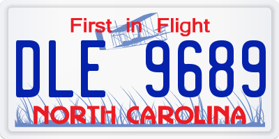 NC license plate DLE9689