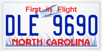 NC license plate DLE9690