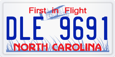 NC license plate DLE9691