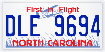 NC license plate DLE9694
