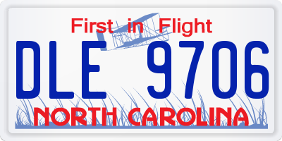 NC license plate DLE9706