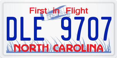 NC license plate DLE9707