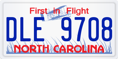 NC license plate DLE9708
