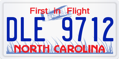 NC license plate DLE9712