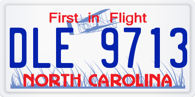NC license plate DLE9713