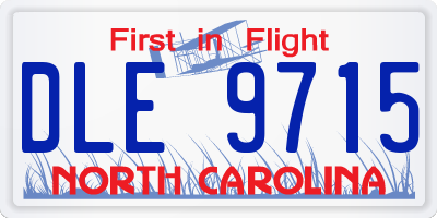NC license plate DLE9715