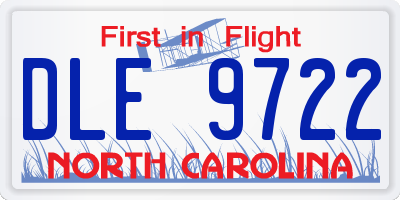 NC license plate DLE9722