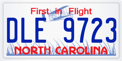 NC license plate DLE9723