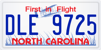 NC license plate DLE9725