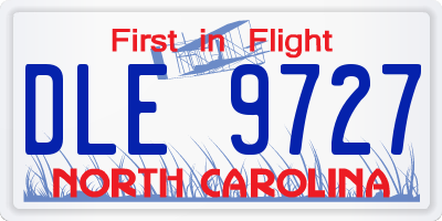 NC license plate DLE9727