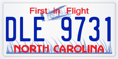 NC license plate DLE9731