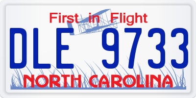 NC license plate DLE9733