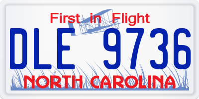 NC license plate DLE9736
