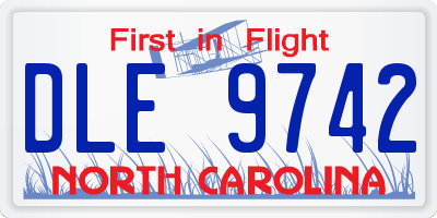 NC license plate DLE9742