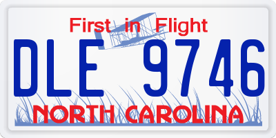 NC license plate DLE9746