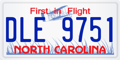 NC license plate DLE9751