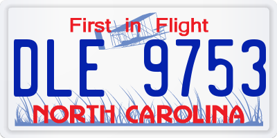 NC license plate DLE9753