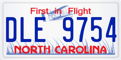 NC license plate DLE9754
