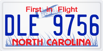 NC license plate DLE9756