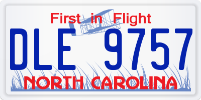 NC license plate DLE9757
