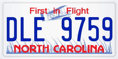 NC license plate DLE9759