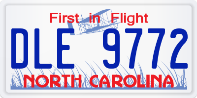 NC license plate DLE9772