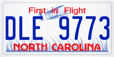 NC license plate DLE9773