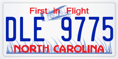 NC license plate DLE9775