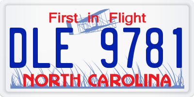 NC license plate DLE9781