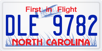 NC license plate DLE9782