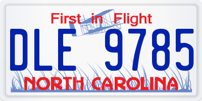 NC license plate DLE9785