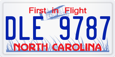 NC license plate DLE9787