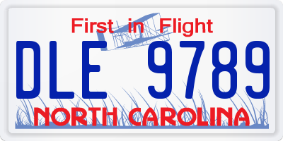 NC license plate DLE9789