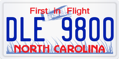 NC license plate DLE9800