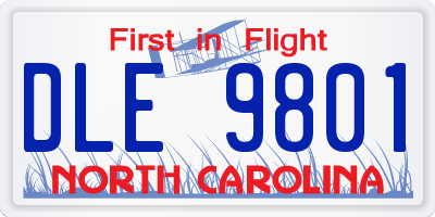 NC license plate DLE9801