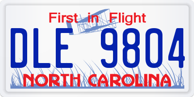 NC license plate DLE9804