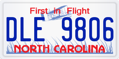 NC license plate DLE9806
