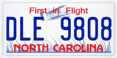 NC license plate DLE9808