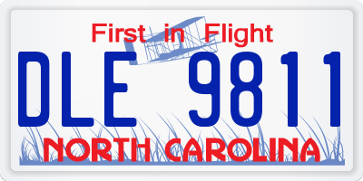 NC license plate DLE9811