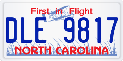 NC license plate DLE9817
