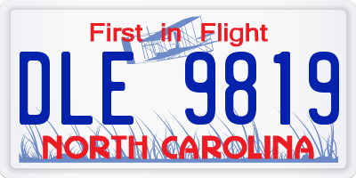 NC license plate DLE9819