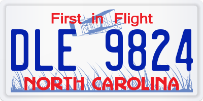 NC license plate DLE9824
