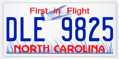NC license plate DLE9825