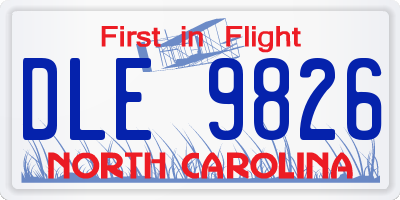 NC license plate DLE9826